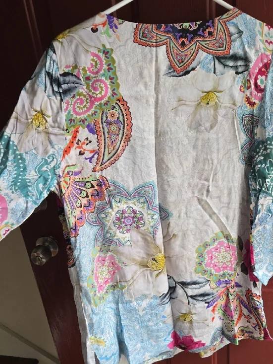 Soft Surroundings Multicolor Embroidered Paisley & Floral Tunic Nwt - Picture 8 of 8